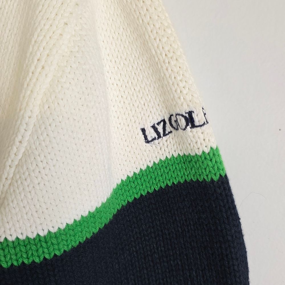 Vintage Rare Liz Claiborne LizGolf 100% Cotton Sweater Y2K Preppy Golfcore SZ M - Picture 4 of 5